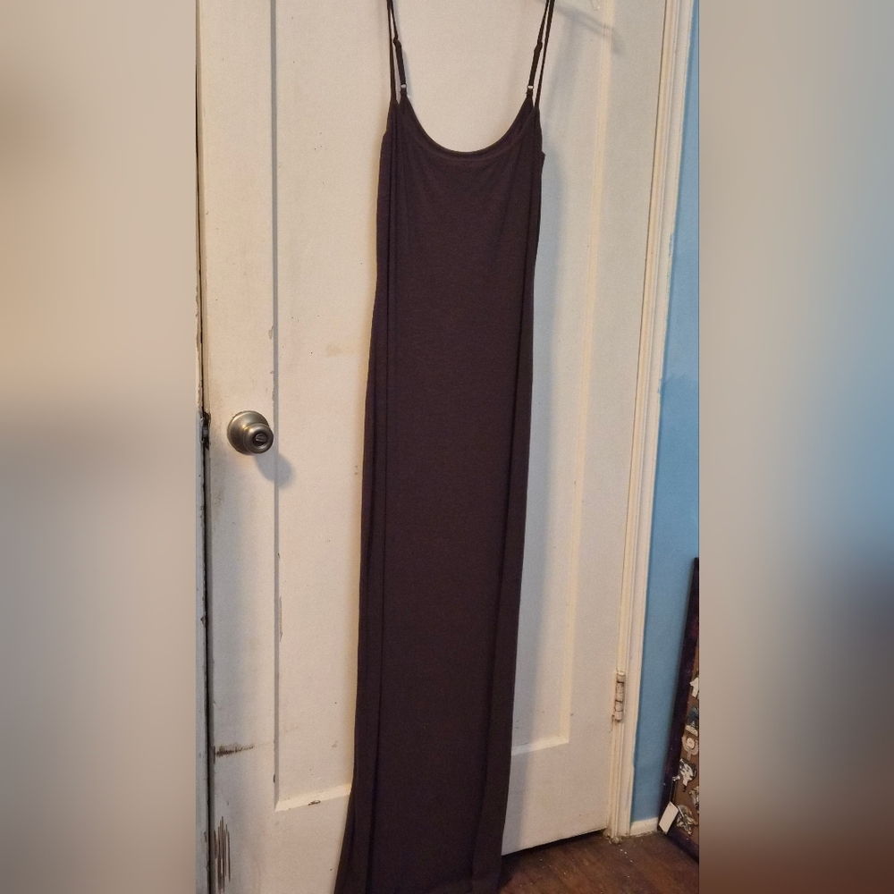 Aerie Ribbed Brown Maxi Dress